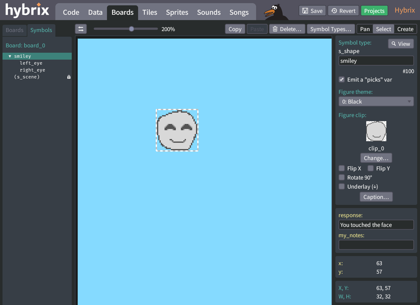 Symbols on the board