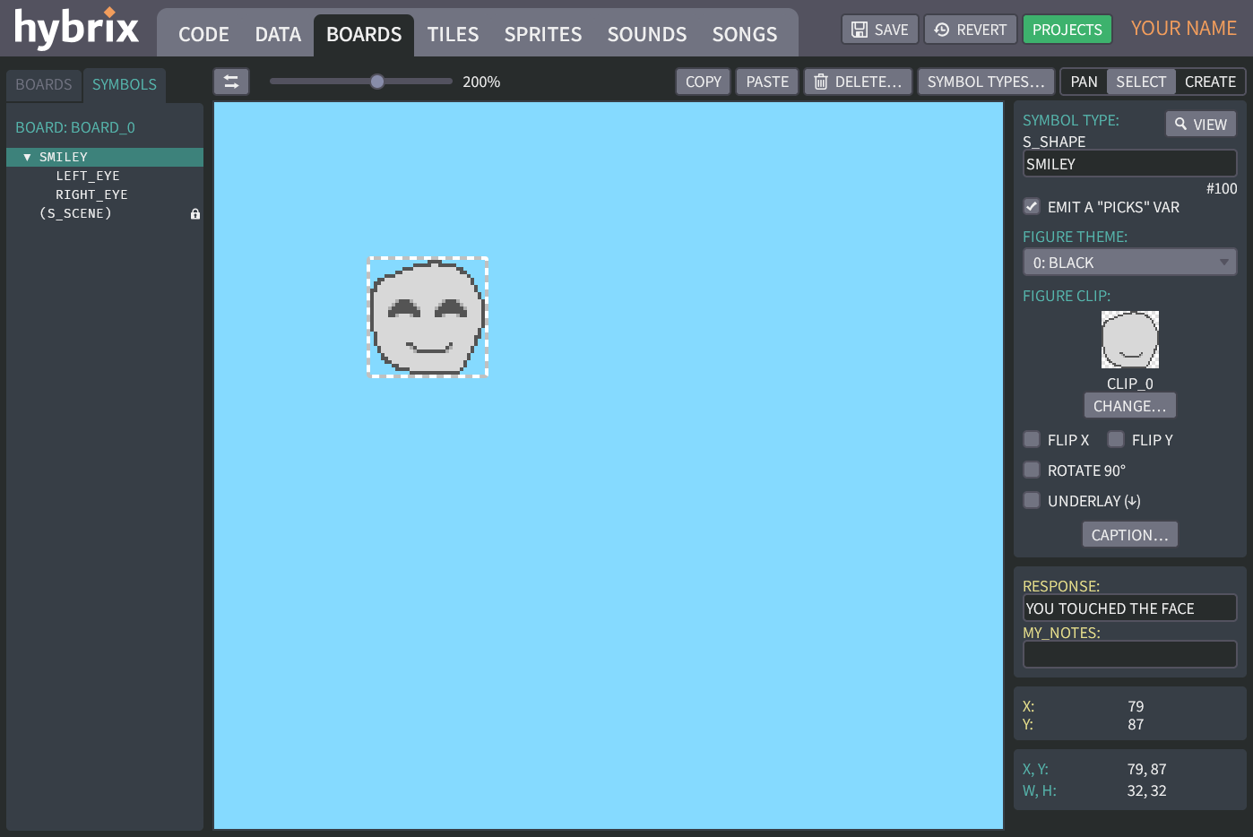 Symbols on the board