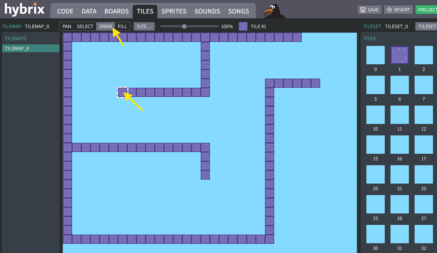 Drawing a tilemap maze