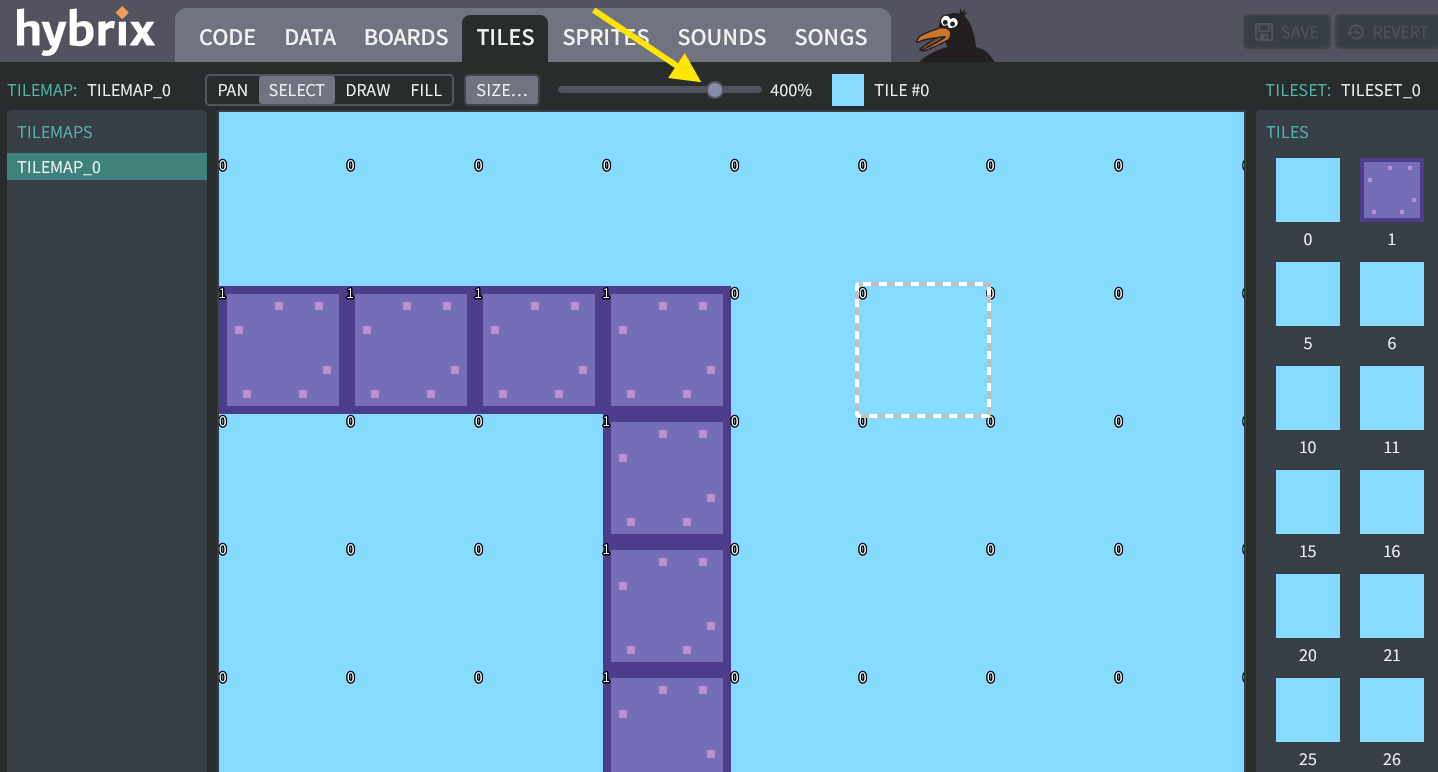 Zooming in to see tile numbers