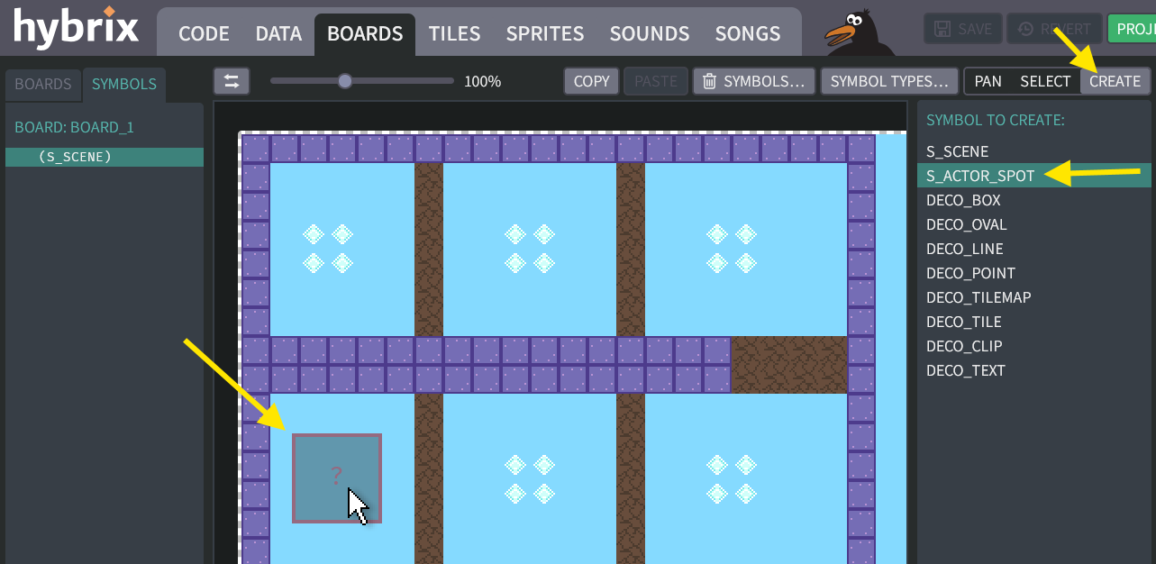 Creating the S_ACTOR_SPOT