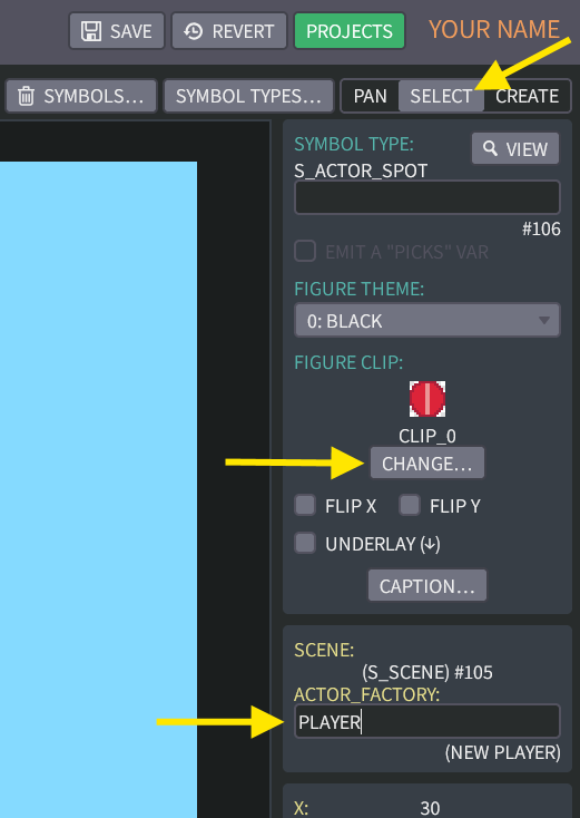 Editing the S_ACTOR_SPOT