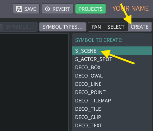 Creating a new scene