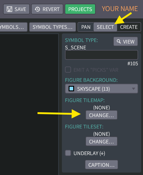 Selecting the tilemap