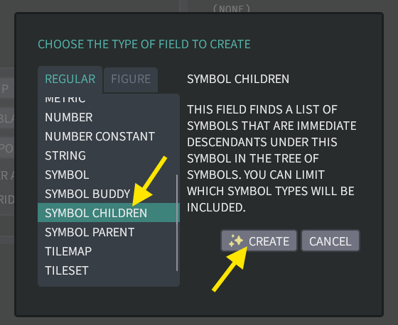 Creating a new "SYMBOL CHILDREN" field
