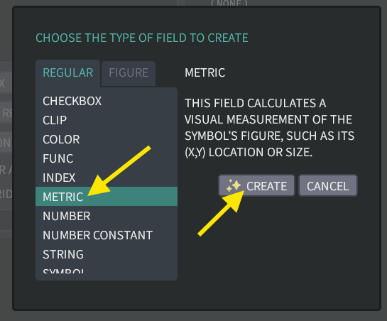 Creating a new "METRIC" field