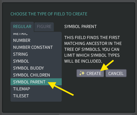 Creating a SYMBOL PARENT field