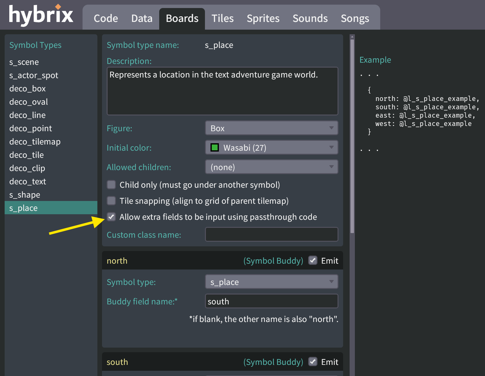 Passthrough code checkbox